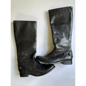 Frye MELISSA Calf Leather Knee Length Tall Riding Boots Western Women 7.5B